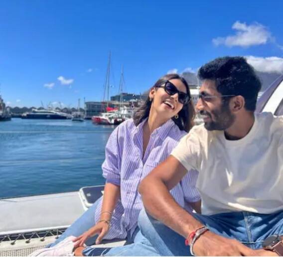 स्टार भारतीय गोलंदाज जसप्रीत बुमराह पत्नी संजनासोबत सुट्टीवर