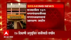नगरअध्यांचं आरक्षण जाहीर, अनुसूचित जातींसाठी 17 आणि अनुसूचित जमातींसाठी 13 जागा आरक्षित