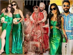 Newly Married Mouni Roy DAZZLES In Green Outfit At Her Post Wedding Party With Friends- See Pics