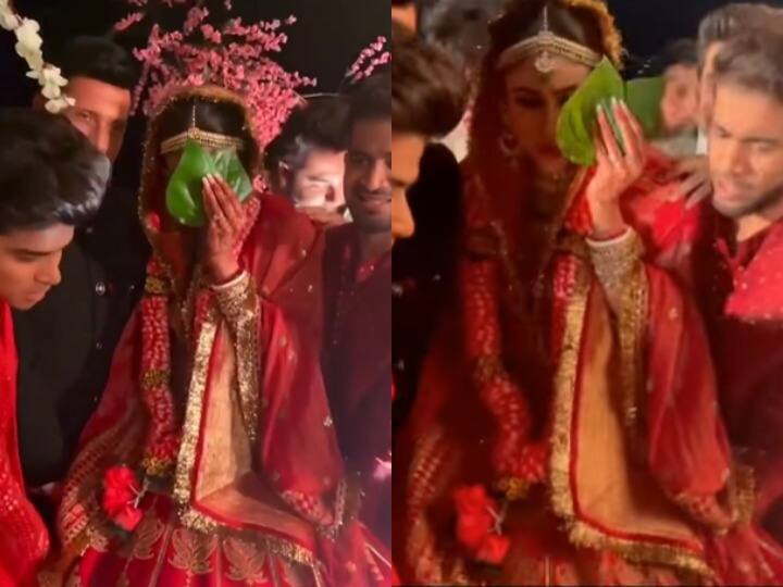 Mouni Roy fears falling off the pidhi during Bengali wedding ceremony watch viral video Mouni Roy Bengali Wedding: मंडप पर आते समय मौनी रॉय को सता रहा था ये डर, इस तरह खुद को संभालती आईं नजर