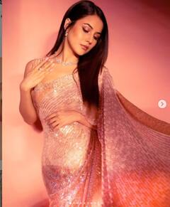 Shehnaaz Gill: গোলাপি ডিজাইনার শাড়িতে অনুরাগী মনে ঝড় তুললেন শেহনাজ