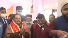 JP Nadda offers prayers at Bada Bagh Hanuman Mandir; Holds door-to-door Campaign in Bareilly