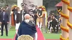 PM Modi pays floral tribute to Mahatma Gandhi on his death anniversary at Gandhi Smriti