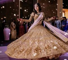 Mouni Roy નો પોસ્ટ વેડિંગ સંગીત લૂક, ગોલ્ડન લહેંઘામાં લાગી શાનદાર