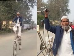 UP Election 2022: चुनावों के बीच चर्चा में है छह फिट ऊंची साइकिल, जानिए Pilibhit के अता हुसैन के बारे में, जिनको देखने पहुंच रहा हुजूम