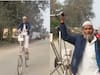 UP Election 2022: चुनावों के बीच चर्चा में है छह फिट ऊंची साइकिल, जानिए Pilibhit के अता हुसैन के बारे में, जिनको देखने पहुंच रहा हुजूम