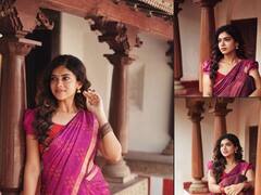 Actress Dushara | பாவாடை தாவணியில் பட்டையைக் கிளப்பும் துஷாரா விஜயன்!