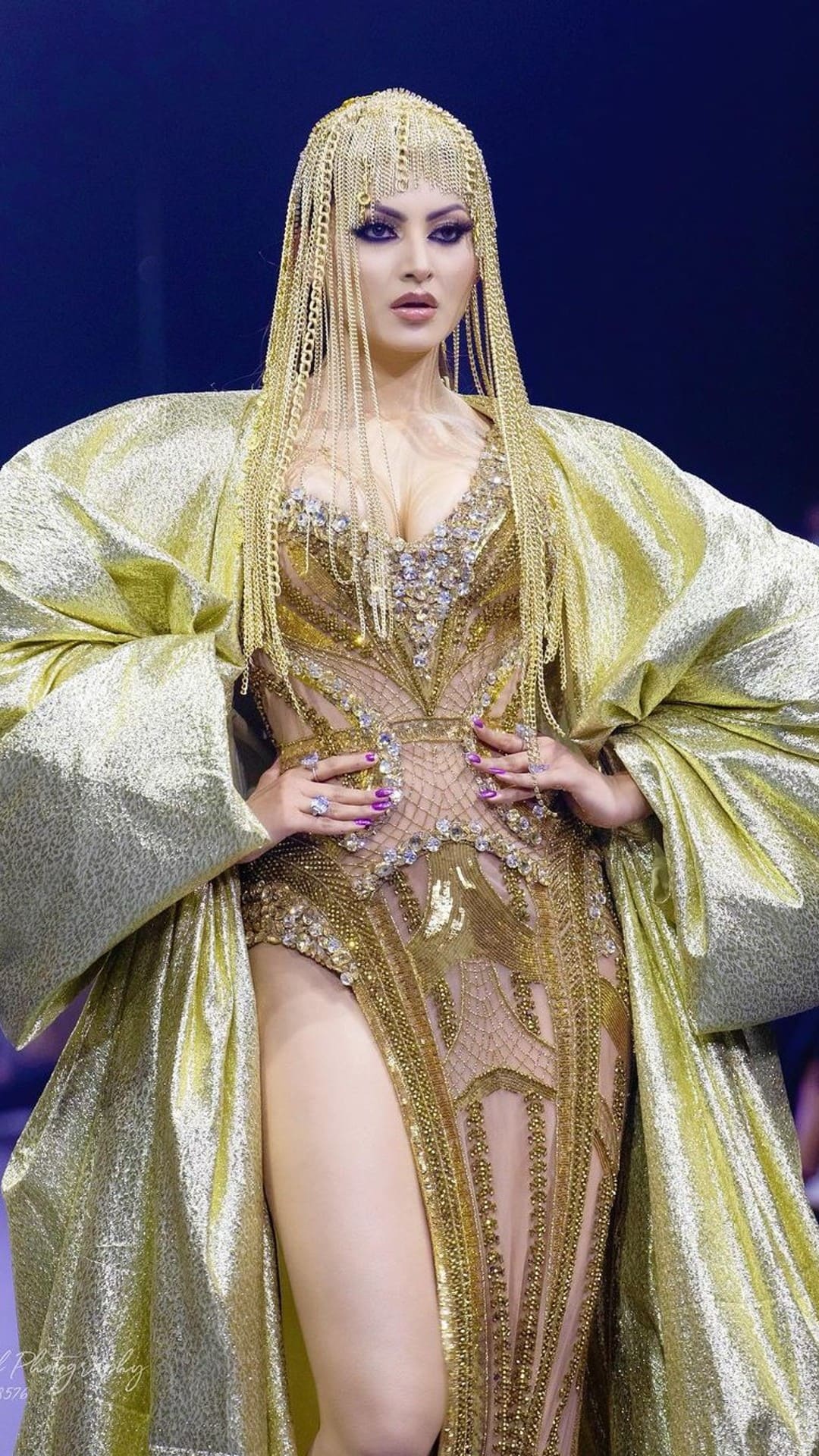 urvashi rautela gold dress Urvashi Rautela Is Pure Molten Gold In One Of Her Many Glam Gowns In Armenia