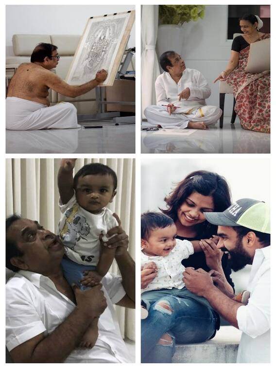 హాస్యబ్రహ్మ గీసిన బొమ్మలు... ఫ్యామిలీ ఫొటోలు 