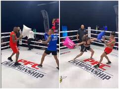 Watch: फ्लोरिडा में खेली गई पेशेवर पिलो फाइट चैंपियनशिप, वीडियो देख निकली यूजर्स की हंसी