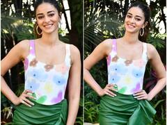 Ananya Panday Goes Green For 'Gehraiyaan' Promotions, See PICS