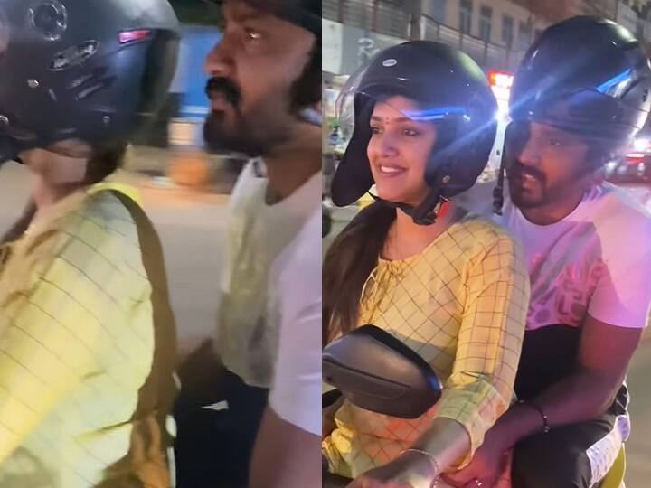Shreya anjan and Siddharth bike ride video goes viral on social media watch video Watch Video | ''பொண்டாட்டியுடன் பைக் ரைடு'.. க்யூட் வீடியோ பதிவிட்ட சித்து - ஸ்ரேயா ஜோடி!