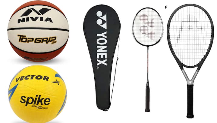 Amazon Sale On Sports Items Best Brand Basket Ball Volley ball Online Badminton Tennis Racket Online Amazon Deal: सेल में 500 रुपये से कम में खरीदें Badminton Racket, वॉलीबॉल, फुटबॉल और बाकी स्पोर्ट्स के सामान