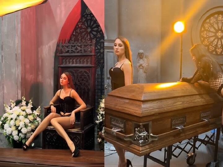Russian undertakers use semi-nude models in controversial advertisement Sexist Advertisement | அரை நிர்வாணமாக பெண்கள்.. சவப்பெட்டிக்கு இது தேவையா? விளம்பரத்துக்கு கடும் எதிர்ப்பு!