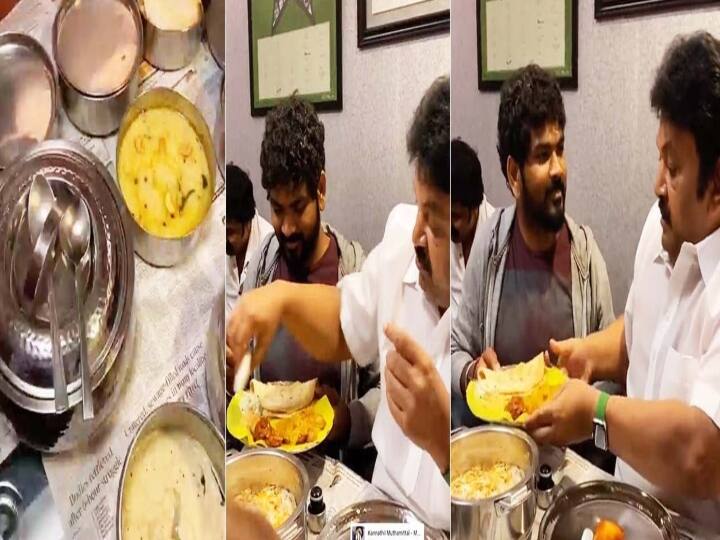 what is inside sivaji's  home made  food's tiffin carrier சிவாஜி வீட்டு கேரியரில் என்னென்ன ஐட்டம் இருக்கும் தெரியுமா? - பட்டியலிட்ட விக்ரம் பிரபு!