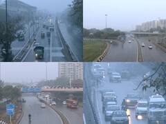 IN PICS | Delhi-NCR Wakes Up To Light Showers, Temperature Dips. AQI Remain 'Very Poor'