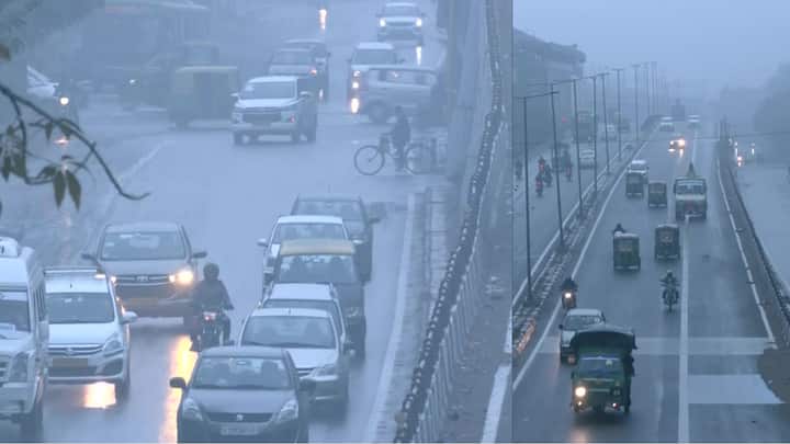 Rain In Delhi: શિયાળાની મોસમ લોકોને સતત પરેશાન કરી રહી છે. ઠંડીનું મોજુ, ધુમ્મસ અને ઠંડીએ લોકોને મુશ્કેલીમાં મુકી દીધા છે. જ્યારે દિલ્હી એનસીઆરમાં હવામાનનો મૂડ અચાનક બદલાઈ ગયો છે. જ્યારે અનેક વિસ્તારોમાં ઝરમર વરસાદ વરસ્યો હતો. વરસાદી ઝાપટા વચ્ચે દિલ્હીના રસ્તાઓ પર ટ્રાફિક પણ ઓછો જોવા મળ્યો હતો. વહેલી સવારે ઝરમર વરસાદ વચ્ચે લોકો પોતાના કામે લાગી ગયા હતા.