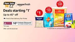 Amazon Deal: वीकेंड के लिये फटाफट सस्ते में खरीद लीजिये Grocery, 50% का मिल रहा है डिस्काउंट
