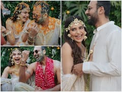 Karishma Tanna-Varun Bangera's Haldi PHOTOS, Couple Twin In White For The Fun-Filled Pre-Wedding Festivities