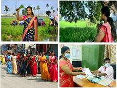 TN Local body election 2022 | வயலில் வைத்து வணங்கி வேட்புமனுவை தாக்கல் செய்த பட்டதாரி இளம்பெண்