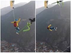 Watch: हजारों फीट की ऊंचाई पर स्टंट कर रहा था शख्स, पैर फिसला और फिर जो हुआ खुद ही देखिए