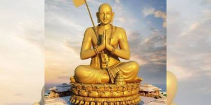 Statue Of Equality Ramanujacharya Temple Statue Cost Wait Hights Everthings Statue Of Equality: রামানুজচার্যকে শ্রদ্ধার্ঘ মোদির, পদ্মশোভিত ১০০০ কোটির মূর্তি উদ্বোধন হায়দরাবাদে