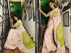 Mouni Roy Photos: गुलाबी साड़ी, कजरारी आंखें...मौनी रॉय अपने एक इशारे से कर जाती हैं ढेर सारी बातें
