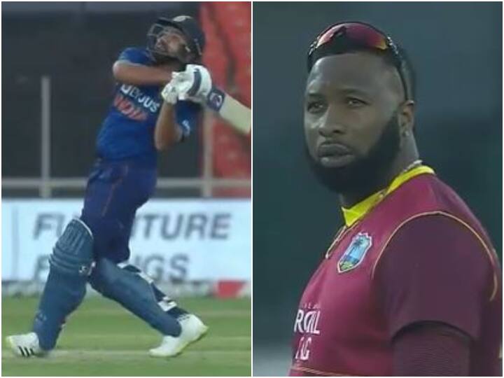 India vs West Indies 1st ODI: Kieron Pollard Reaction Goes Viral After Rohit Sharma Hits Alzarri Joseph For A Huge Six Watch: 'Frustrated' Kieron Pollard's Reaction Goes Viral As Rohit Sharma Hits Kemar Roach For A Huge Six