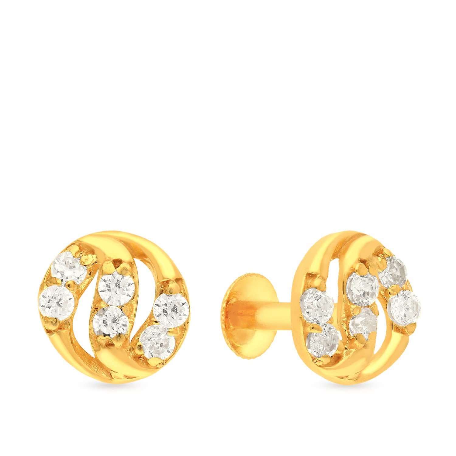 22K Gold Earrings for Women with Ruby - 1-GER13015 in 4.500 Grams