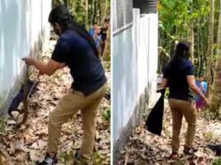 Dangerous snake controlled by woman officer of Forest Department, watch viral video Watch: खतरनाक सांप को वन विभाग की महिला अधिकारी ने चुटकियों में किया काबू, वीडियो देखकर थम जाएंगी सांसें