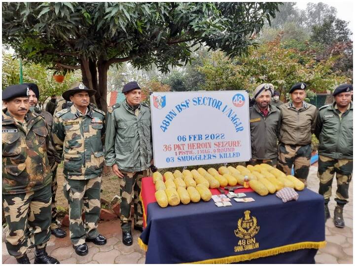 BSF seized 36 kg heroin from Pakistan in Jammu and Kashmir Samba ANN J-K के सांबा में पाकिस्तान की नापाक हरकत नाकाम, BSF ने बरामद की 36 किलो हेरोइन