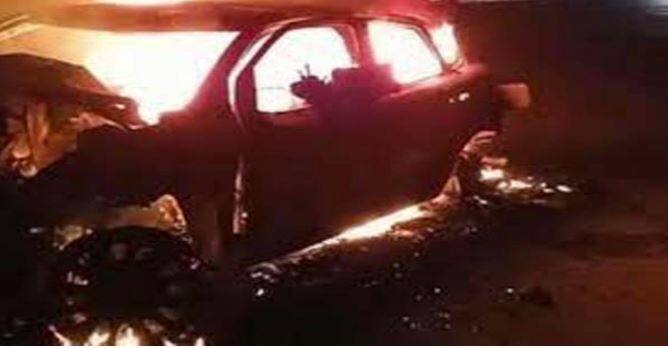 Tragic accident: 4 people burnt alive in a moving car fire ਦਰਦਨਾਕ ਹਾਦਸਾ : ਚੱਲਦੀ ਕਾਰ 'ਚ ਅੱਗ ਲੱਗਣ ਨਾਲ 4 ਲੋਕ ਜ਼ਿੰਦਾ ਸੜੇ