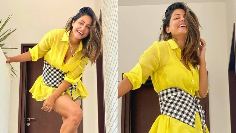 TV star hina khan seen in transparent top dress, photos viral Photos: ટ્રાન્સપરન્ટ ટૉપ પહેરીને ટીવી એક્ટ્રેસે બતાવી હૉટ અદાઓ, ફેન્સની વચ્ચે વાયરલ થઇ તસવીરો.......