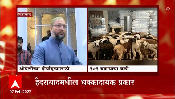 Hyderabad : Asaduddin Owaisi यांच्या दीर्घायुष्यासाठी 101 बकऱ्यांचा बळी ABP Majha