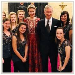 Queen Mathilde Of Belgium In Indian Designer Anita Dongre's Ethnic Wear At Sultan Qaboos Grand Mosque- See Pics