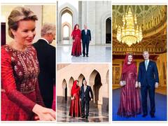 Queen Mathilde Of Belgium In Indian Designer Anita Dongre's Ethnic Wear At Sultan Qaboos Grand Mosque- See Pics