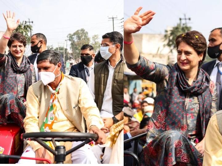 UP Election: हस्तिनापुर में ट्रैक्टर पर बैठकर प्रियंका गांधी ने किया डोर-टू-डोर प्रचार, समर्थकों की उमड़ी भीड़ UP Election: हस्तिनापुर में ट्रैक्टर पर बैठकर प्रियंका गांधी ने किया डोर-टू-डोर प्रचार, समर्थकों की उमड़ी भीड़