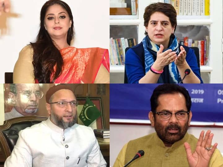 Hijab Controversy: कर्नाटक की हिजाब कंट्रोवर्सी से चुनावी राज्यों में सियासत गरमाने लगी है. आइए आपको बताते हैं कि प्रियंका गांधी, ओवैसी से लेकर नगमा तक, इस विवाद पर दिग्गज नेताओं ने क्या कहा है.