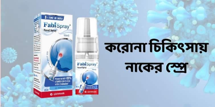 Glenmark Pharma launches nasal spray FabiSpray  for Covid-19 treatment of high-risk adult patients in India '২ দিনে ৯৯ শতাংশ ভাইরাল লোড কমাবে', ঝুঁকিপূর্ণ করোনা রোগীদের জন্য আসছে ন্যাজাল স্প্রে FabiSpray