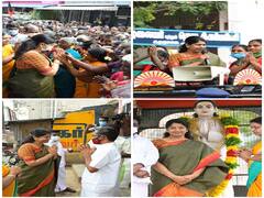 தூத்துக்குடி : வீதி வீதியாக பயணித்து வாக்கு சேகரித்தார் கனிமொழி எம்.பி..