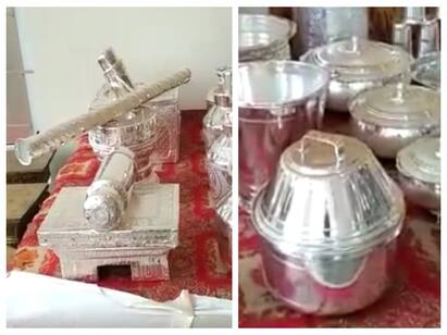 Surprising Silver Arrangements At Karaikudi Wedding Watch Video | இடிக்கிற அம்மியில் இருந்து... இட்லி குண்டா வரை எல்லாமே வெள்ளி மயம்... வாயடைக்க வைத்த காரைக்குடி சீர் வரிசை!