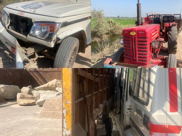 Bundi mining mafia attacked Transport Department Team Bolero from moving tractor trolley ANN Mining Mafia: बूंदी में खनन माफिया बेखौफ, नाकाबंदी तोड़कर भागा, परिवहन विभाग की टीम की गाड़ी को मारी टक्कर