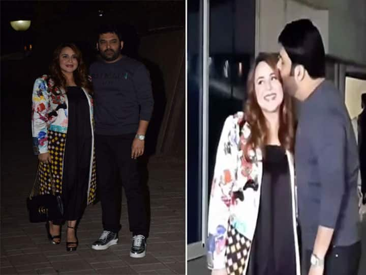 Gehraiyaan Screening: Deepika padukone की फिल्म देखने पहुंचे Kapil Sharma ने पत्नी Ginni Chatrath पर लुटाया प्यार, कैमरे के सामने कर दिया किस