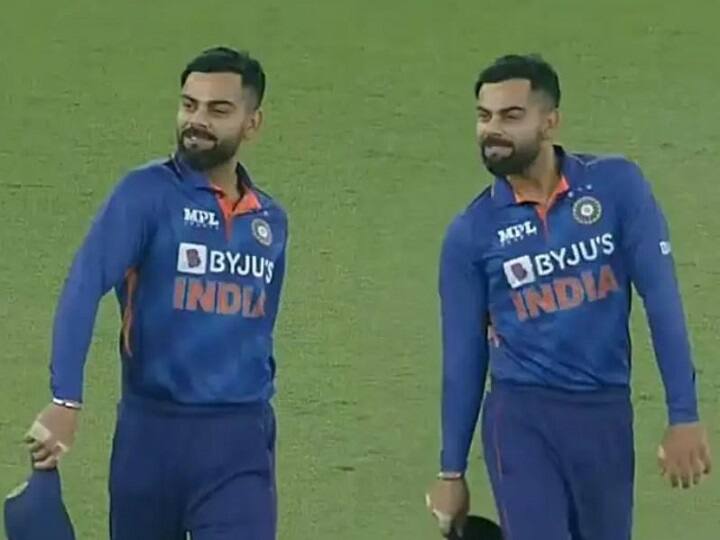 Virat Kohli Does His Own Version Of Srivalli Dance Step, know in details Kohli on Srivalli Dance Step: पुन्हा मैदानात थिरकला किंग कोहली, आता पुष्पाच्या श्रीवल्ली गाण्याची स्टेप व्हायरल