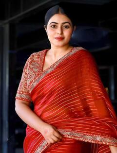 purnaa pics: சிவப்பு நிற தங்க ரதமாக பவனி வந்த பூர்ணா... அசத்தல் போட்டோஷூட்