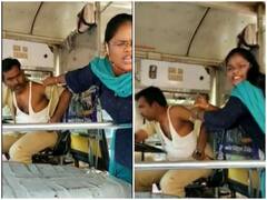 Watch: बस में चढ़ महिला ने मचाया बवाल, ड्राइवर के साथ की मारपीट