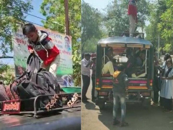 ग्रामीण भागात शाळेसाठी येणाऱ्या विद्यार्थ्यांचा धोकादायक प्रवास ; बसेस बंद असल्यानं होतेय गैरसोय Dhule Dangerous journey of students coming to school in rural areas because of st Strike ग्रामीण भागात शाळेसाठी येणाऱ्या विद्यार्थ्यांचा धोकादायक प्रवास ; बसेस बंद असल्यानं होतेय गैरसोय