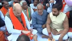 Haridwar में Amit Shah ने की गंगा पूजा, Uttarakhand Polls में चुनाव प्रचार कर रहे हैं गृह मंत्री