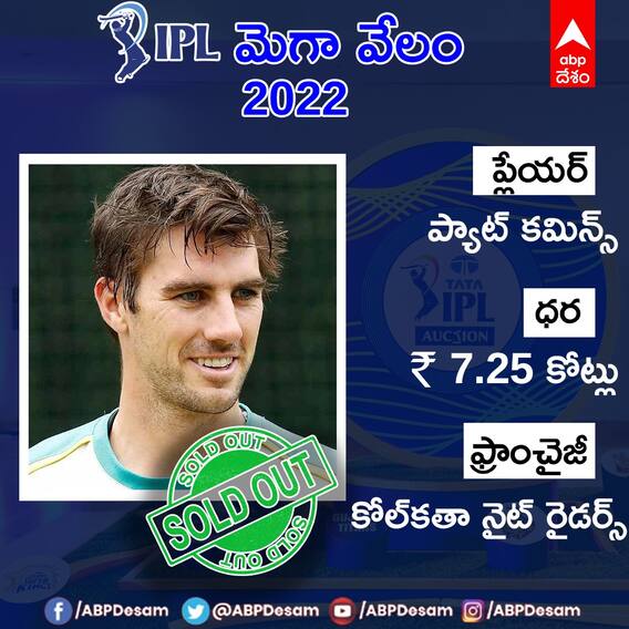 IPL Mega Auction 2022: ఐపీఎల్ మెగా ఆక్షన్ 2022లో Pat Cummins ను దక్కించుకున్న Kolkata Knight Riders