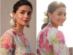IN PICS| Alia Bhatt Turns A Floral Beauty In White For ‘Gangubai Kathiawadi’ Promotions